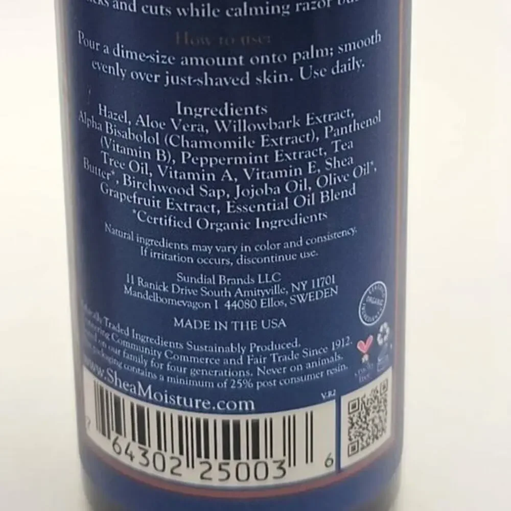 NEW Shea Moisture Tea Tree Oil and Shea Butter After Shave Elixir‎ 4oz